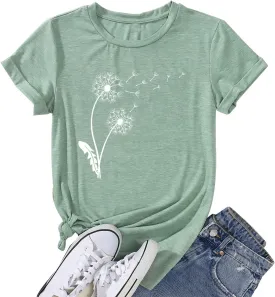 Women Boho Wildflowers Cottagecore Shirt Vintage Butterfly Floral Botanical Graphic Tees Garden Lover Tops