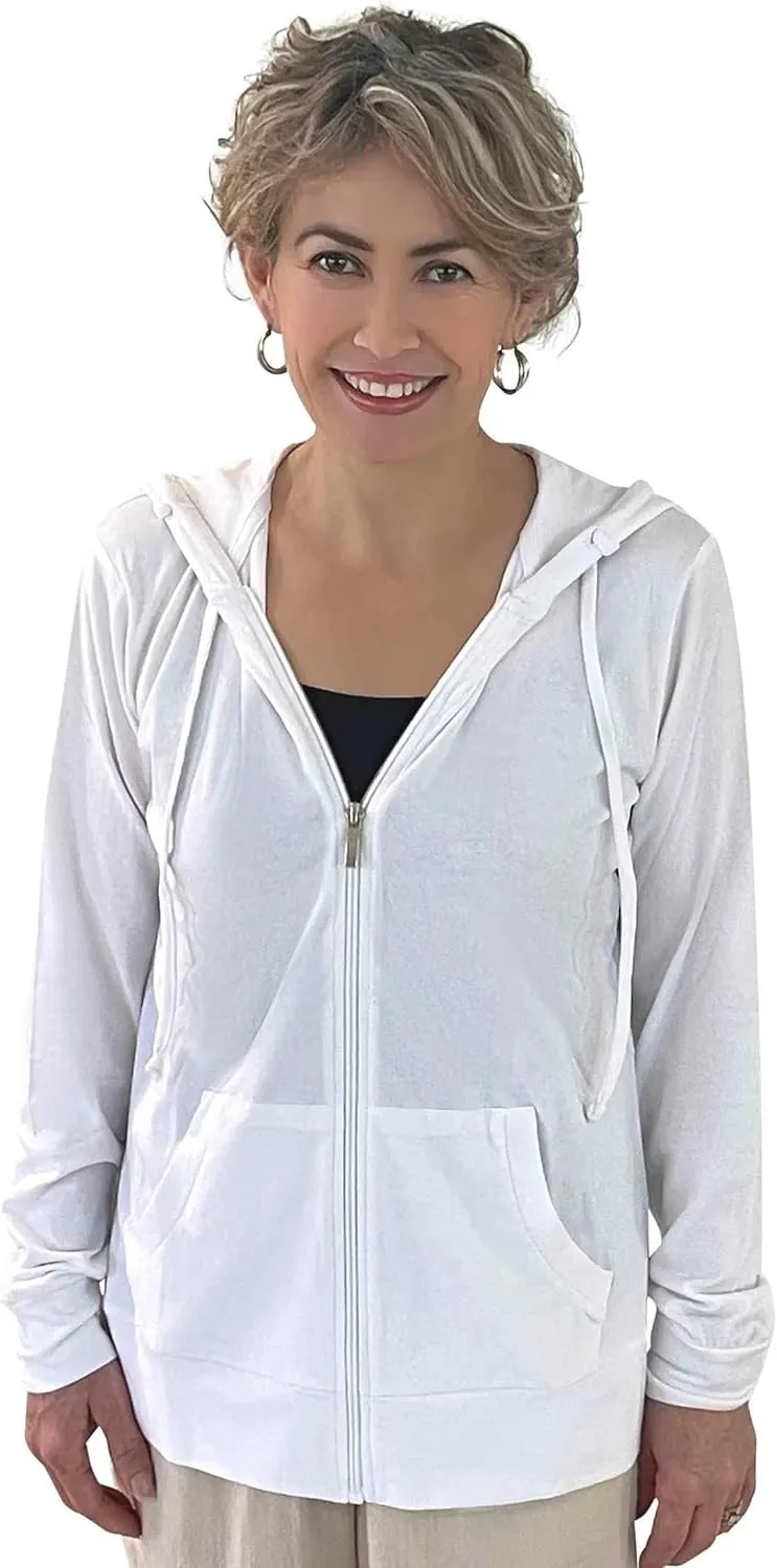 Women's Active Casual Thin Cotton Zip Up Hoodie Jacket