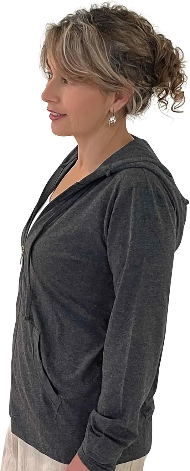 Women's Active Casual Thin Cotton Zip Up Hoodie Jacket