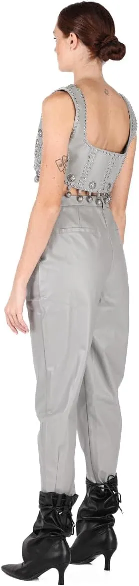 Women's Leather Baggy Pants