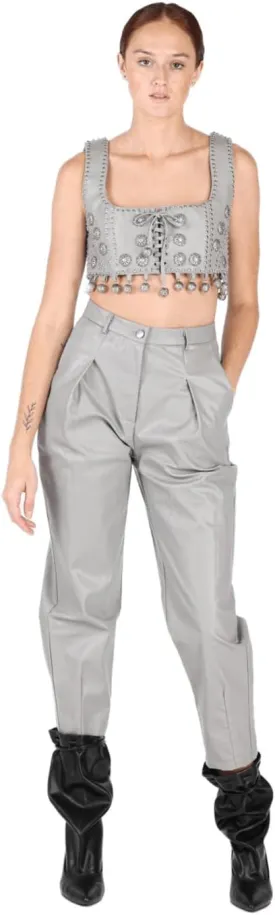 Women's Leather Baggy Pants