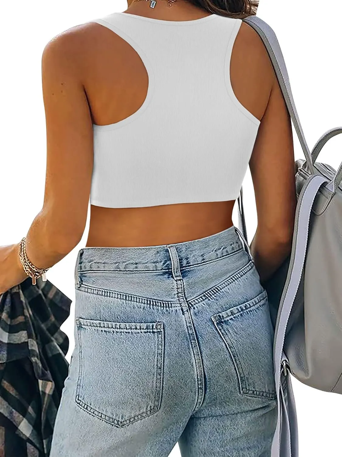 Womens Nashville Sparkly Rhinestone Fringe Sleeveless Crop Tops Y2K Raceback Ribbed Cropped Tank Tops with Glitter Tassel