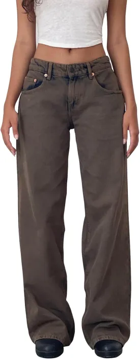 Women's Wide Leg Boyfriend Denim Pants - Low Rise Baggy Casual Loose Jeans - Y2K E-Girl Style