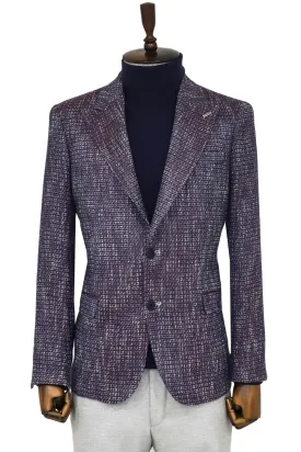 WSS Slim Fit Patterned Sport Purple Men Blazer  - Singen