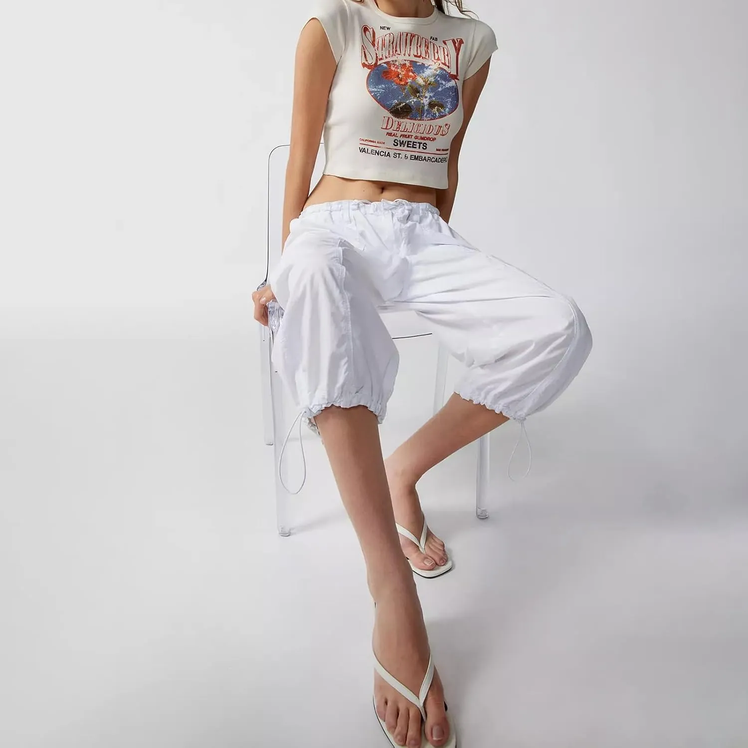 Y2k Baby Tee Short Sleeve Graphic Crop Top Women Teen Girl Floral Cute Crew Neck Slim Fit Vintage Cropped Shirts