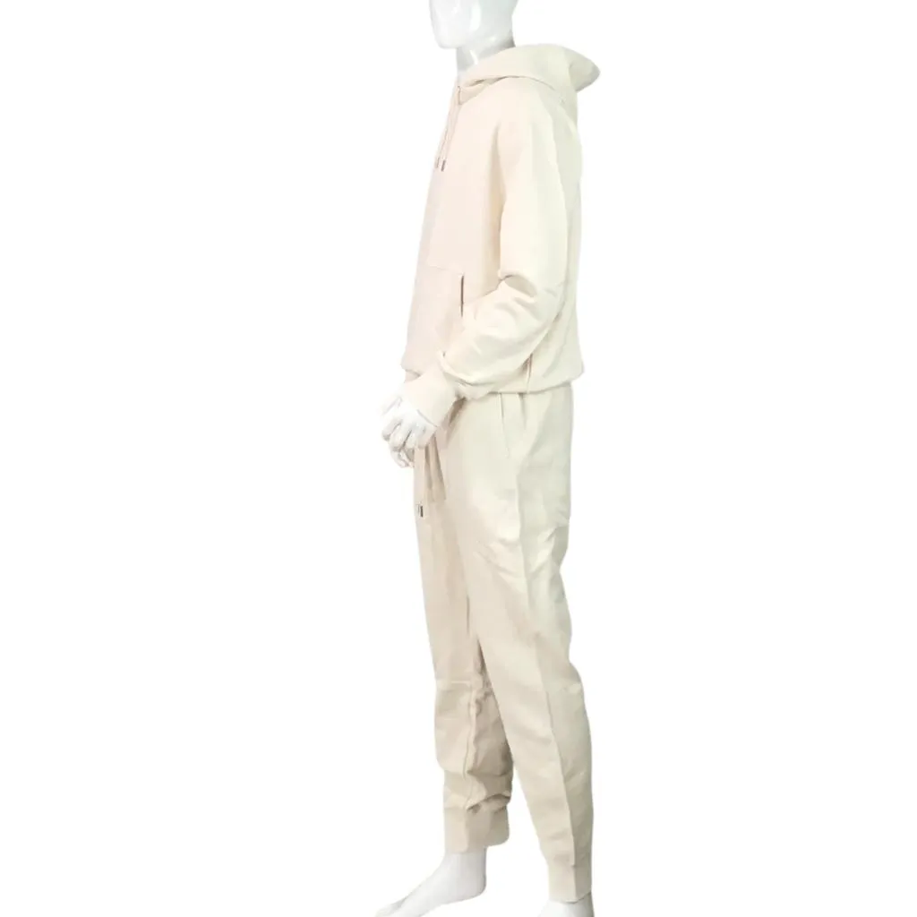 YJGLAM Men Unisex Set Long Sleeve Hoodie and Joggers Yvory Color